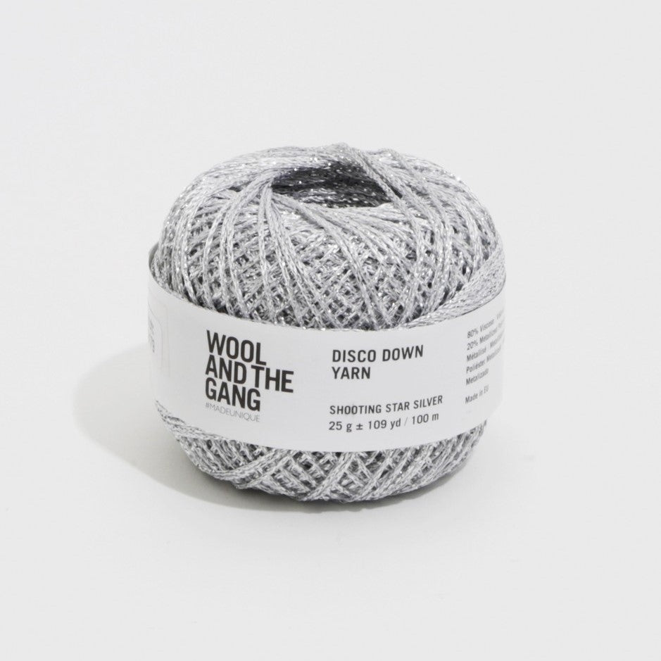 Wool and the Gang | Disco Down Yarn | Shooting Star Silver