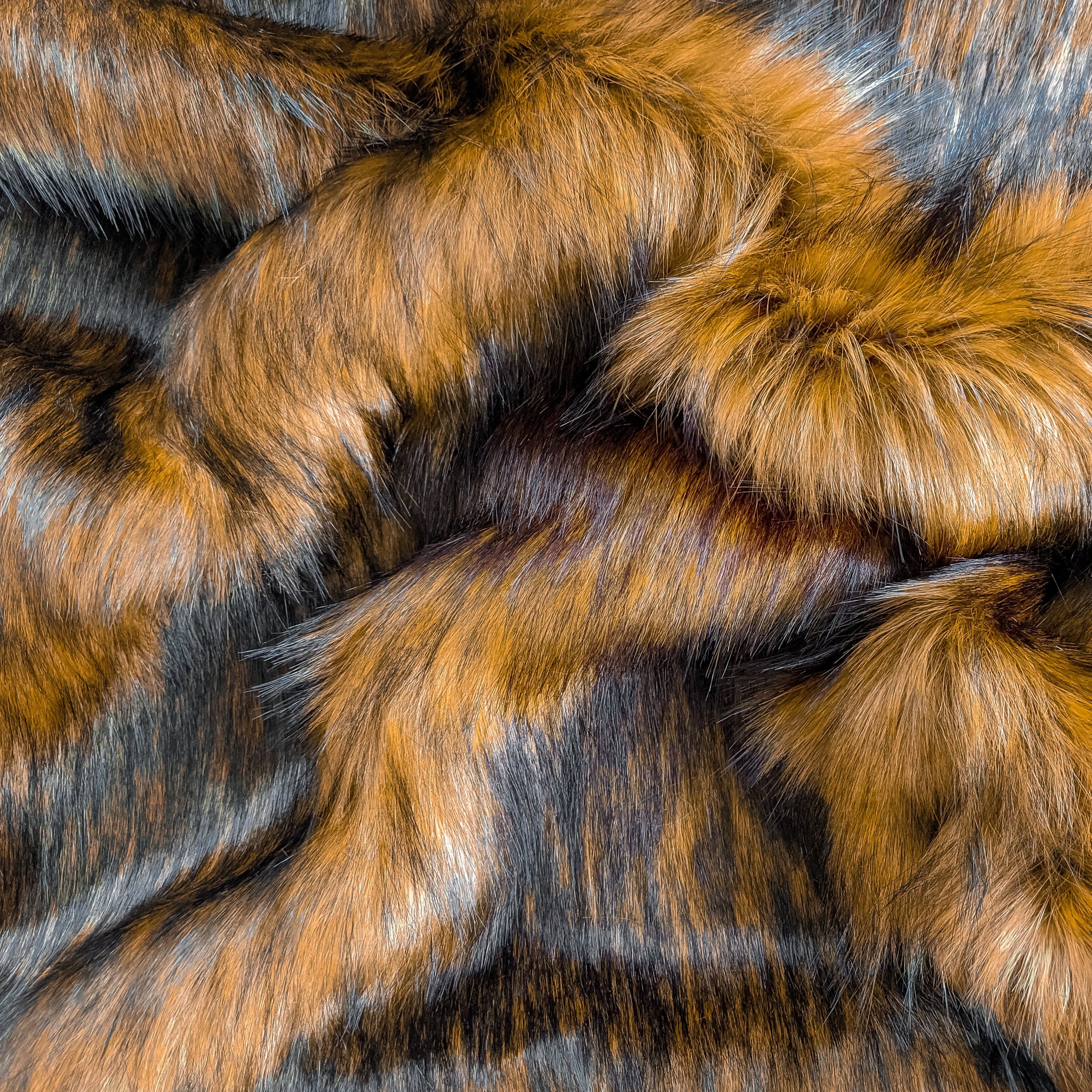 Brown fox imitation faux fur fabric by the meter 