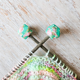 Teal Floral - Hexagon Stitch Stoppers