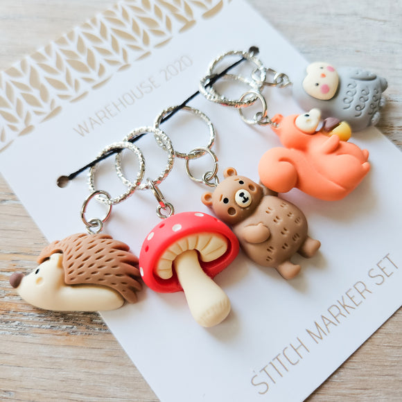 Stitch Marker Set - Woodland Animals