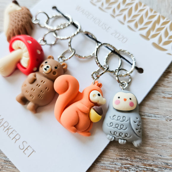 Stitch Marker Set - Woodland Animals
