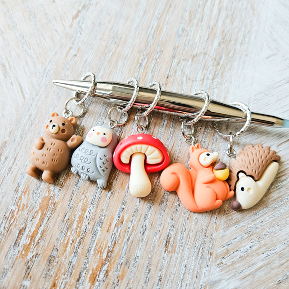 Stitch Marker Set - Woodland Animals