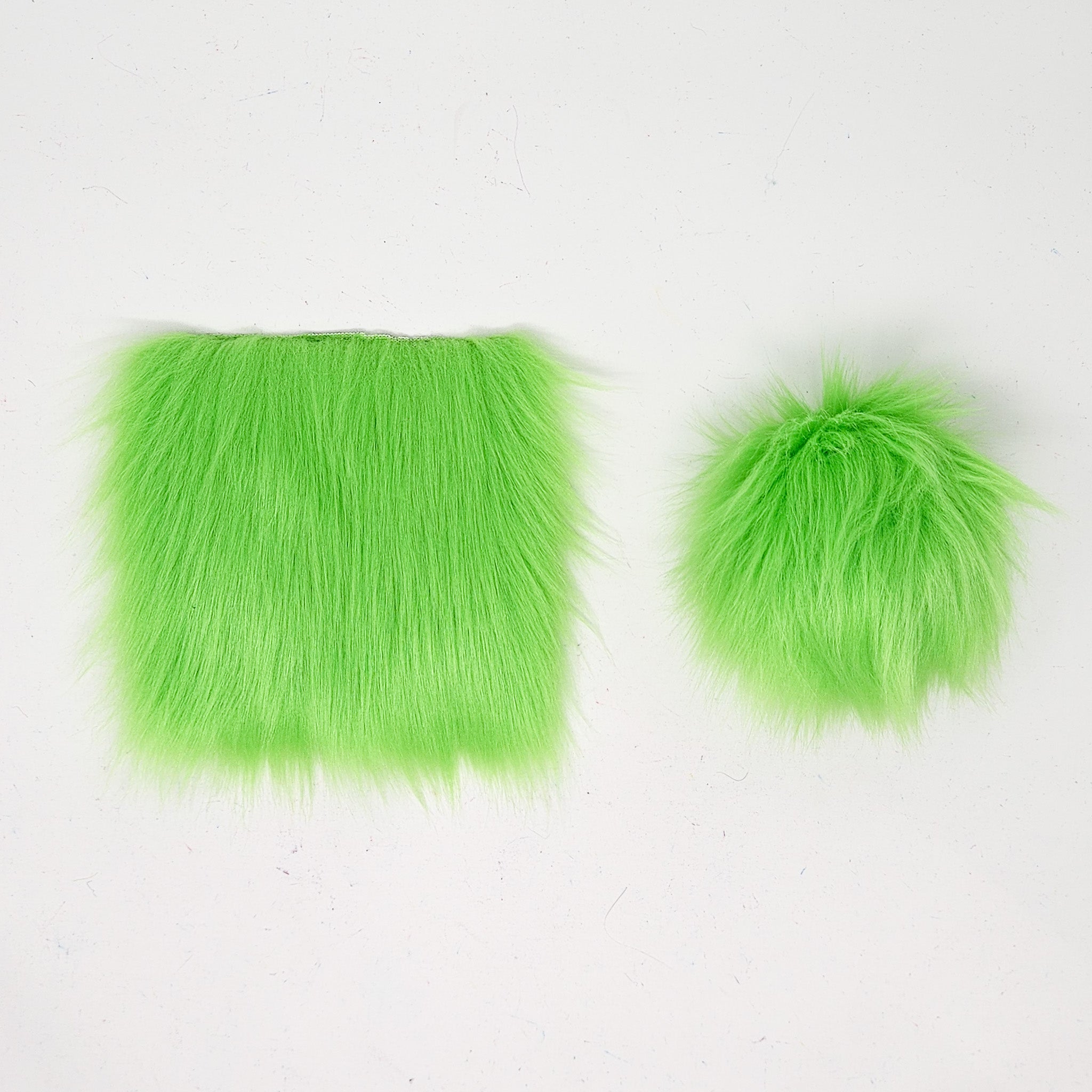 Green Apple - Faux Fur Pre-Cut DIY Squares