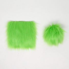 Green Apple - Faux Fur Pre-Cut DIY Squares