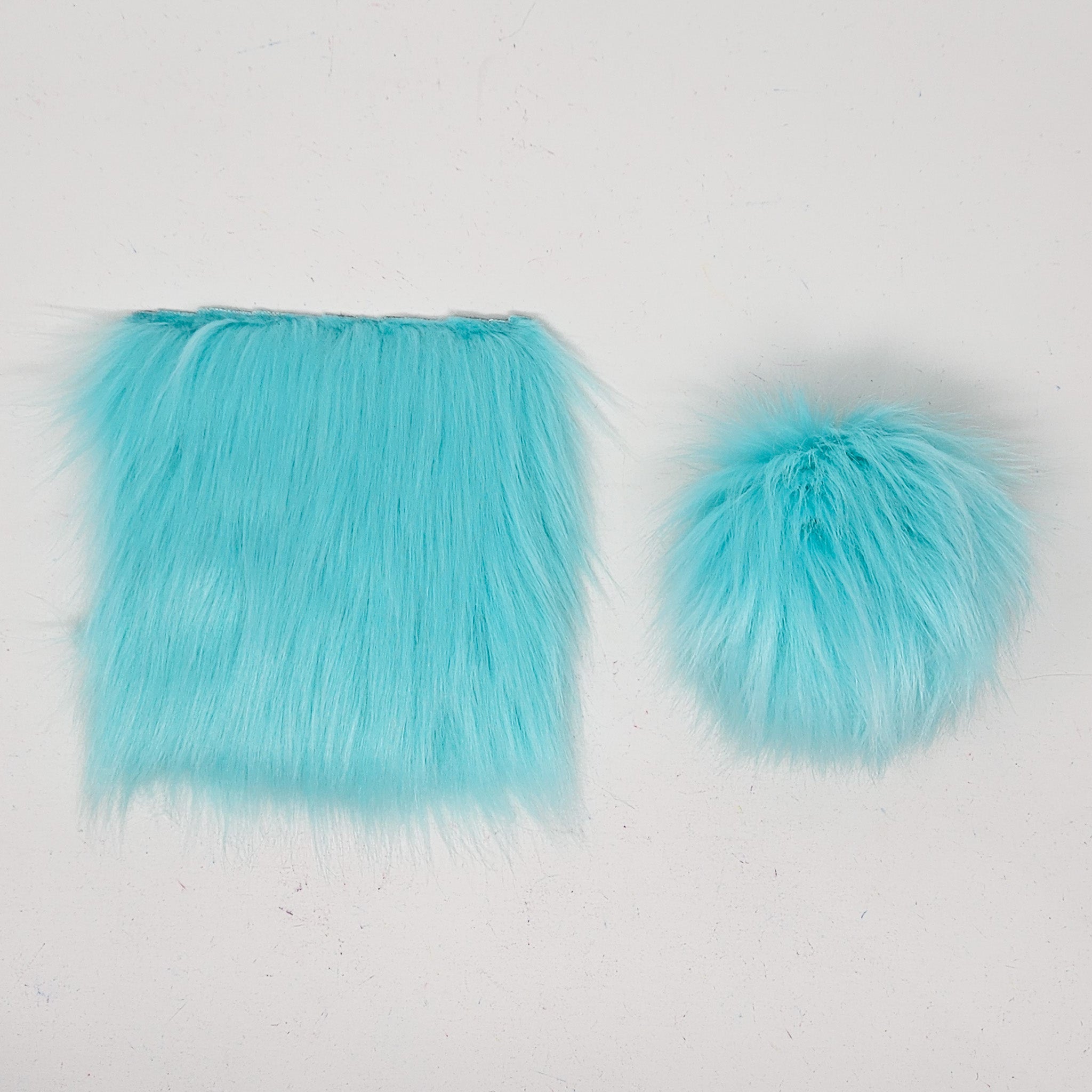 Arctic Blue - Faux Fur Pre-Cut DIY Squares