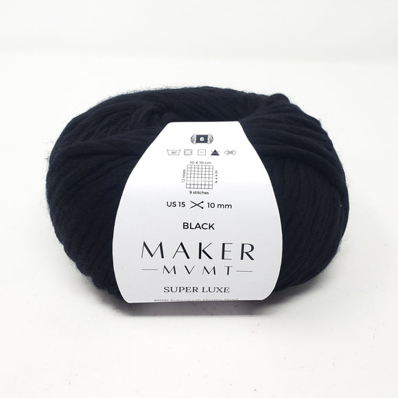 Black - Super Luxe 100% Superwash Merino Wool *LAST CHANCE*