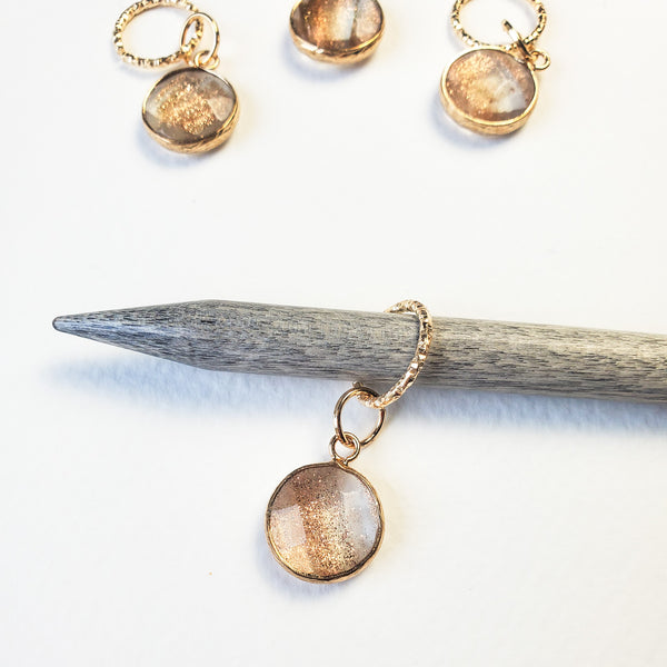 Gold Agate Stitch Marker