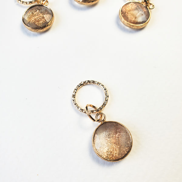 Gold Agate Stitch Marker
