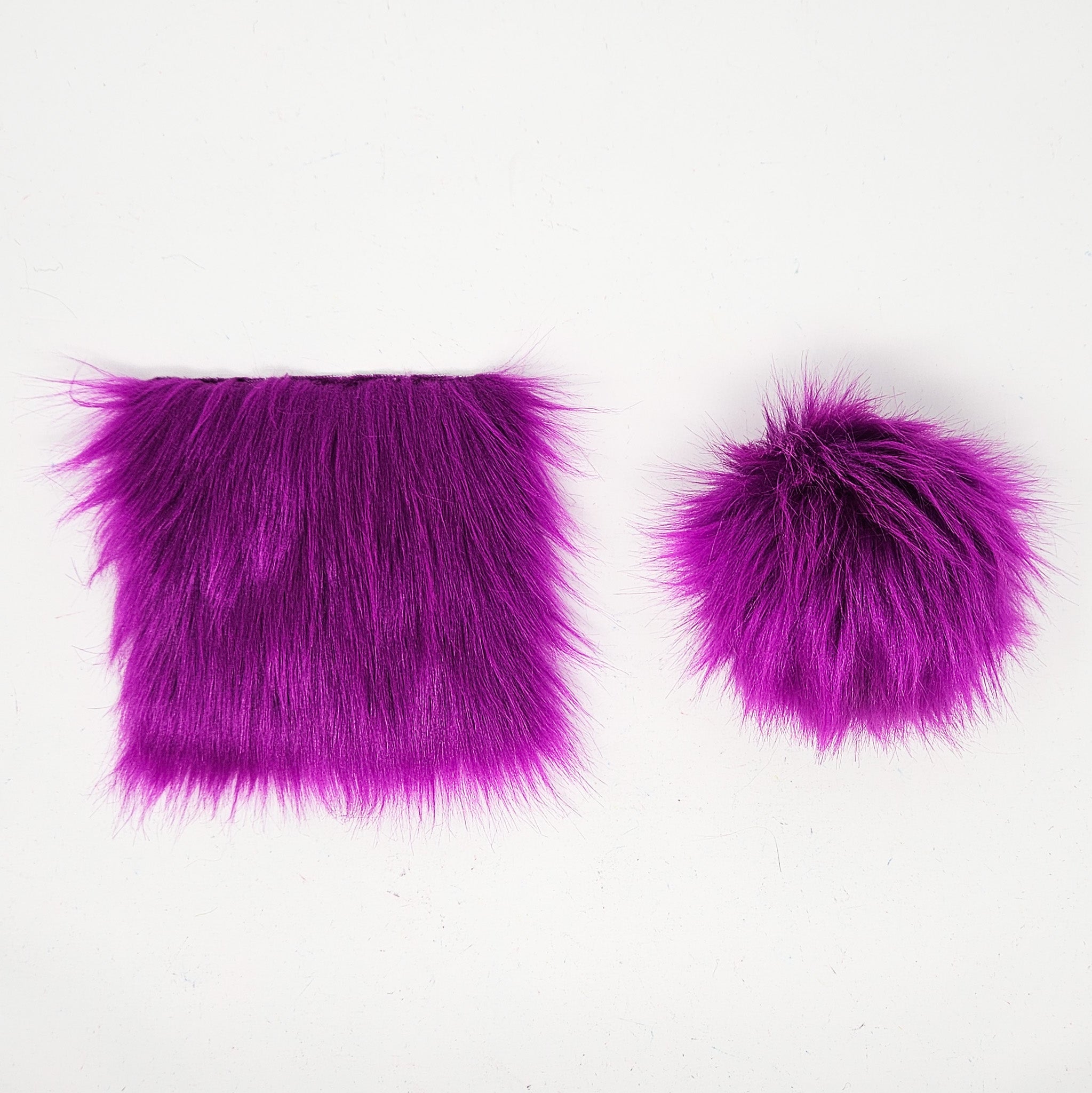 Grape Purple - Faux Fur Pre-Cut DIY Squares