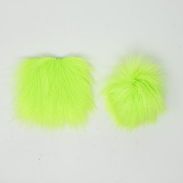 Lemon Lime - Faux Fur Pre-Cut DIY Squares