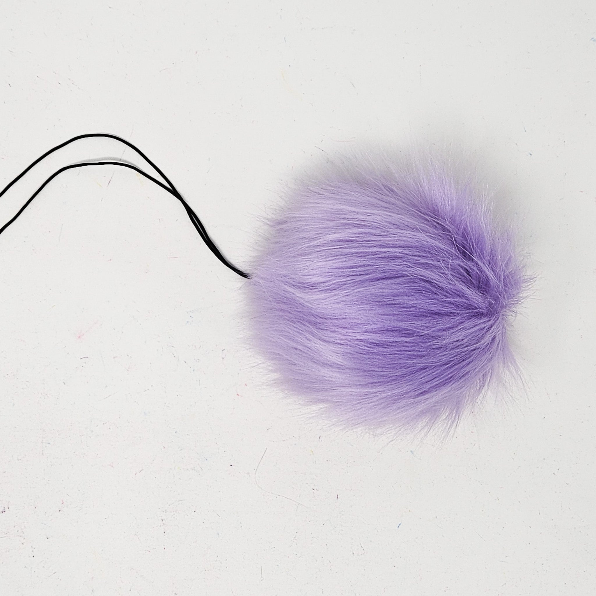 Lilac Purple Faux Fur Pom Poms - 0