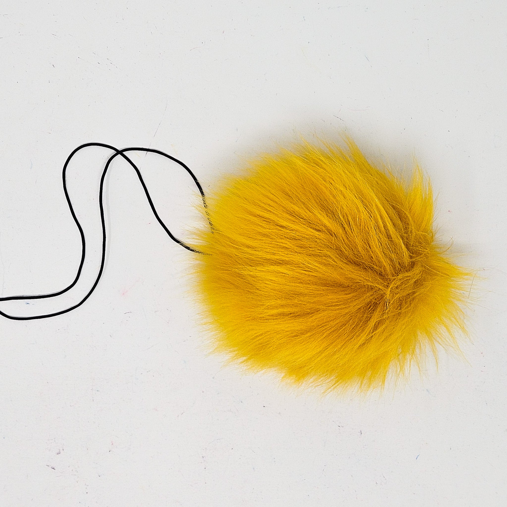 Mustard Yellow Faux Fur Pom Poms - 0