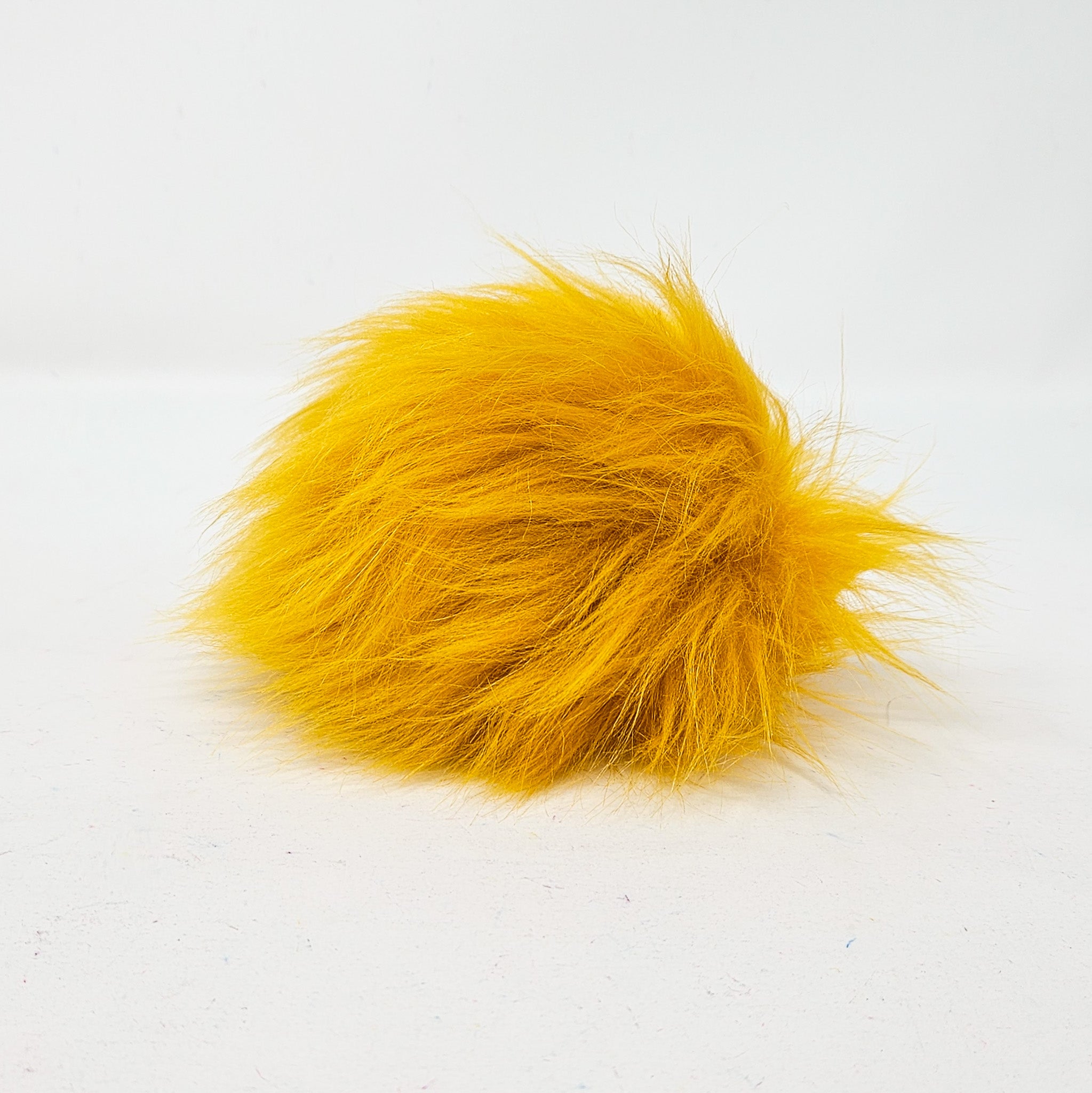 Mustard Yellow Faux Fur Pom Poms