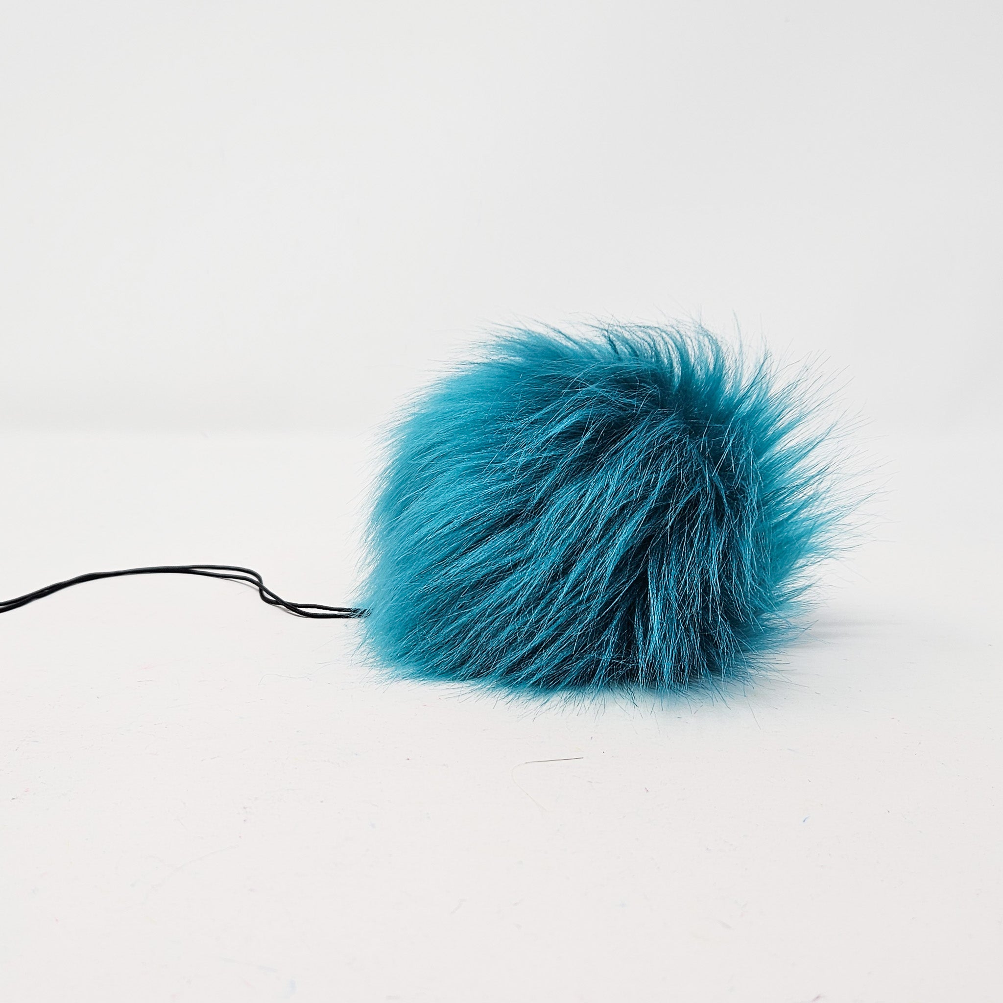 Peacock Blue Faux Fur Pom Poms