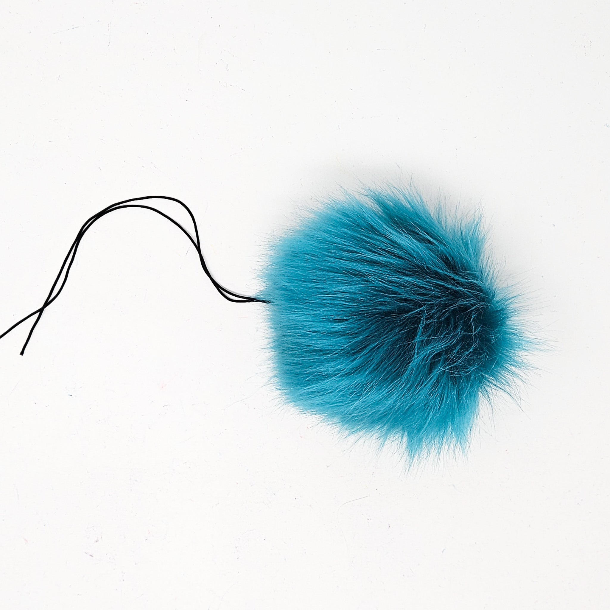 Peacock Blue Faux Fur Pom Poms - 0