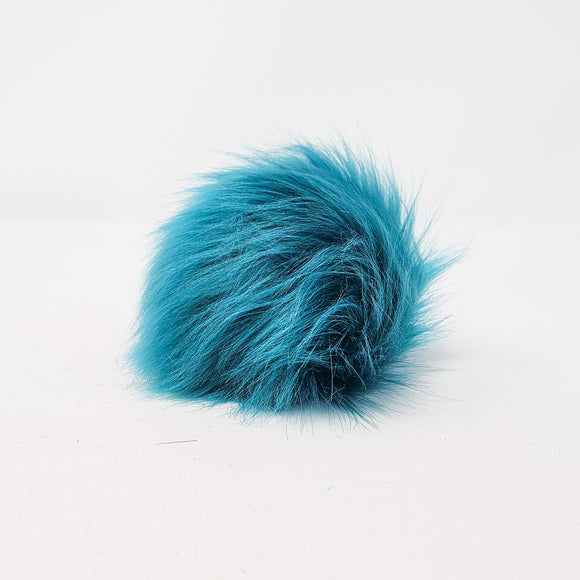 Peacock Blue Faux Fur Pom Poms