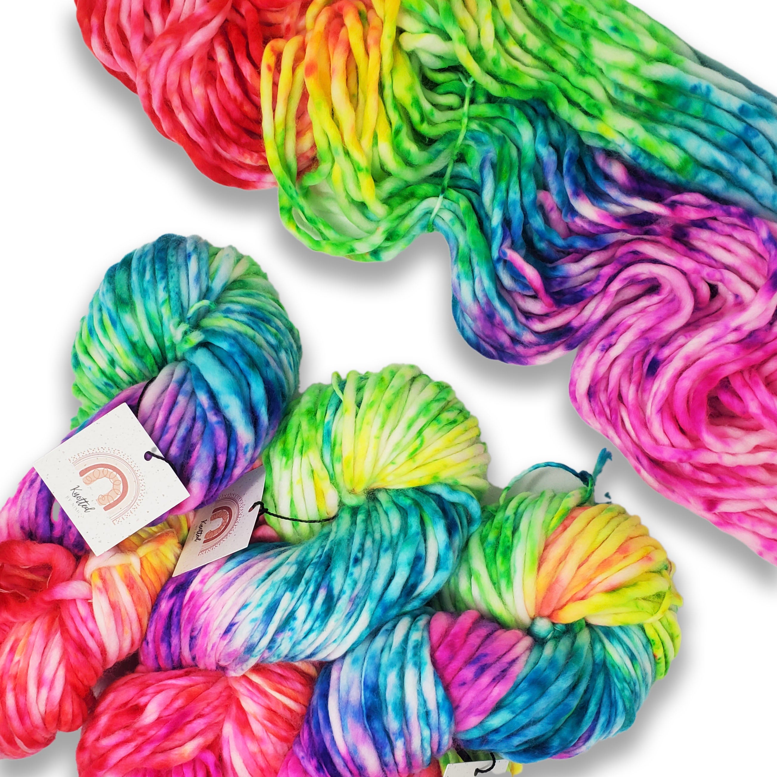 Knotted by Nish | Super Bulky | Rainbow Dust (Neon) - 0