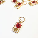 Red Rectangle - Dried Flower Stitch Marker