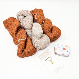 Barnstable Shawl KAL Kit - Caramel + Whole Grain