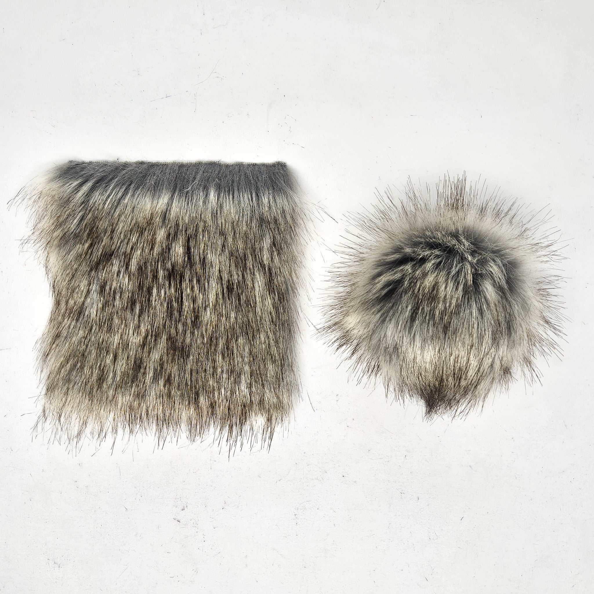 Silver Fox - Faux Fur Pre-Cut DIY Squares