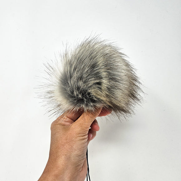 Silver Fox Faux Fur Pom Poms