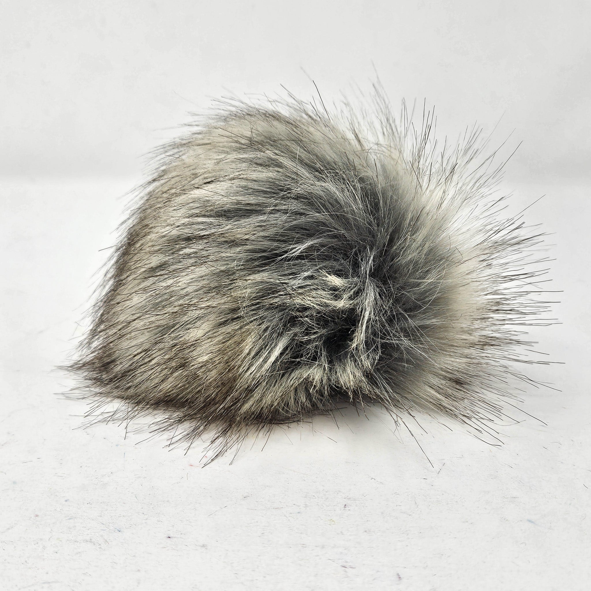 Silver Fox Faux Fur Pom Poms