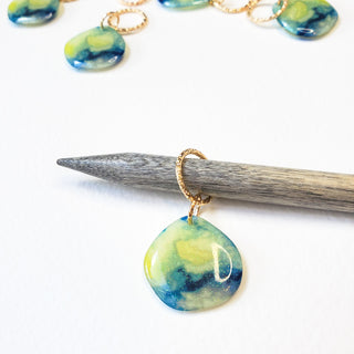 Marble Turquoise Stitch Marker