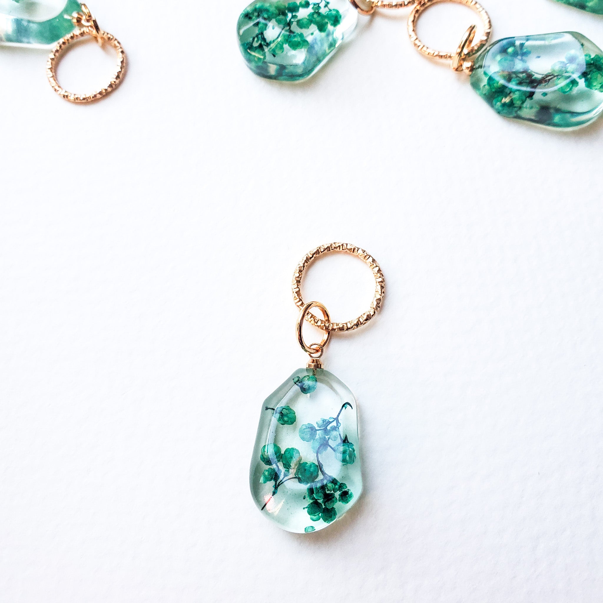 Turquoise Dried Flower Stitch Marker Warehouse2020