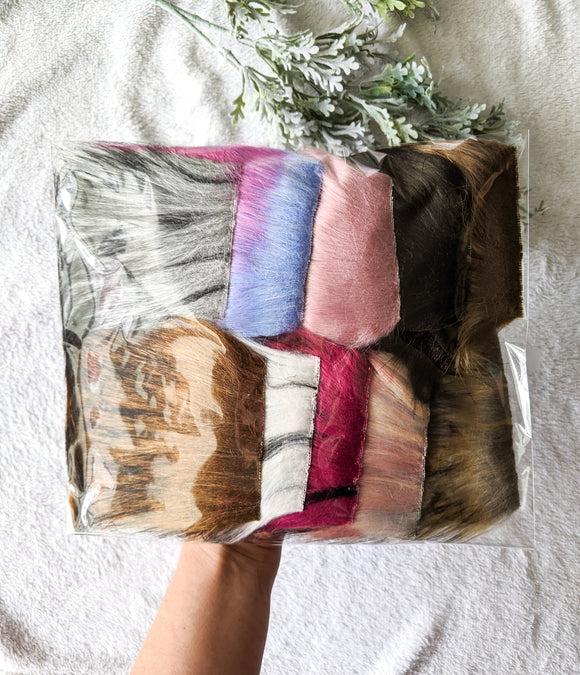 faux fur pom pom grab bag