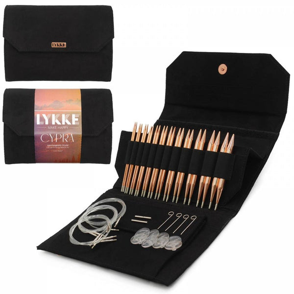 CYPRA 5" Interchangeable Circular Needle Set - Black Vegan Suede Case