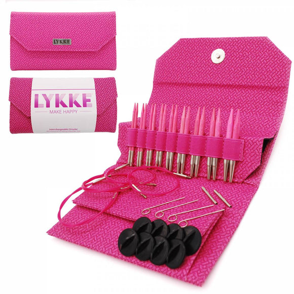 BLUSH 3.5" Interchangeable Circular Needle Set - Magenta Basketweave Case