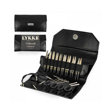 DRIFTWOOD 3.5" Interchangeable Circular Needle Set - Black Faux Leather Case