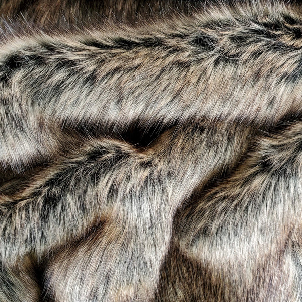 Black faux fur fabrics by the meter/yard 