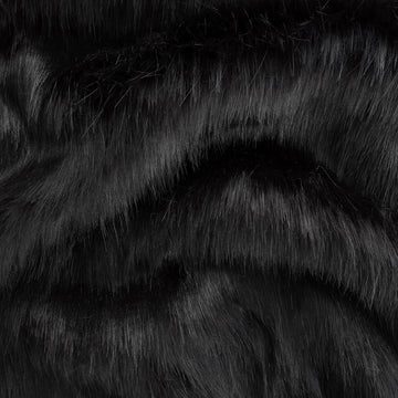 Black 2.0 Fake Fur Faux Fur Fabric by the Metre / Yard