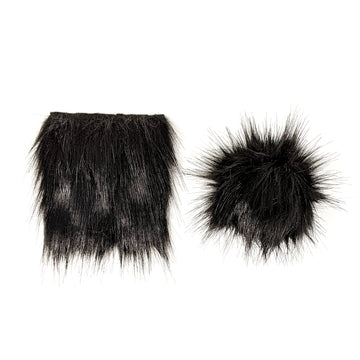 Black - Faux Fur Pre-Cut DIY Squares