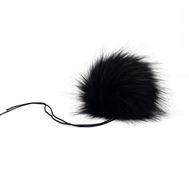 Black 2.0 Faux Fur Pom Poms - 0