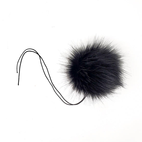 Black 2.0 Faux Fur Pom Poms