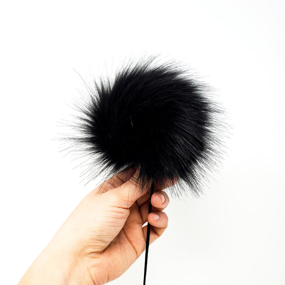 Black 2.0 Faux Fur Pom Poms