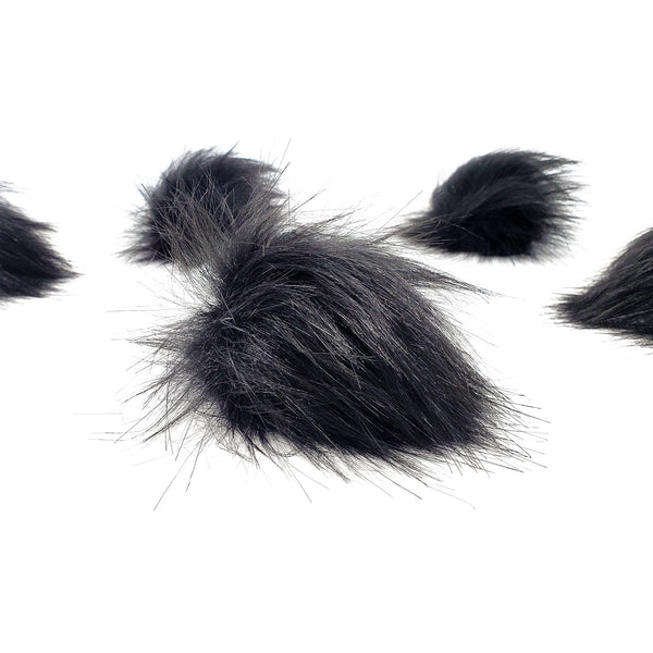 Black Faux Fur Pom Poms (ARCHIVED)