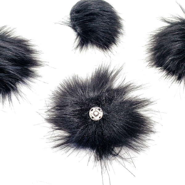 Black Faux Fur Pom Poms (ARCHIVED)