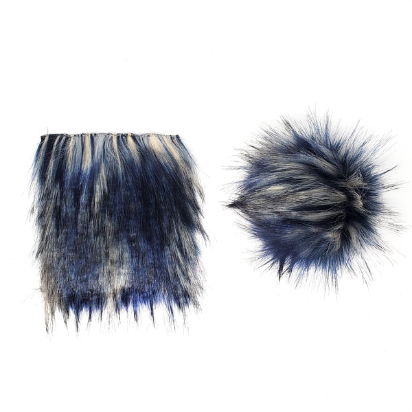 Blue Sapphire - Faux Fur Pre-Cut DIY Squares