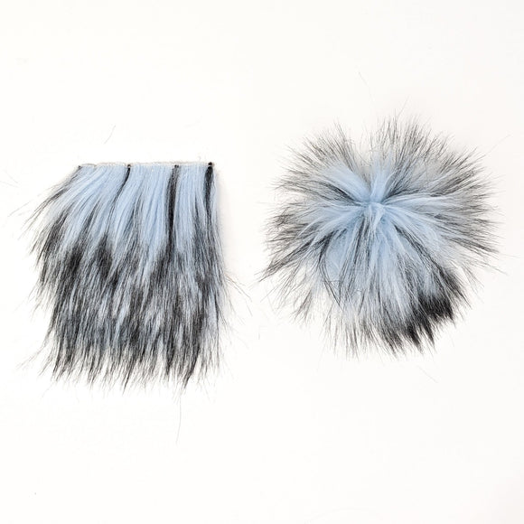 Blue Steel - Faux Fur Pre-Cut DIY Squares