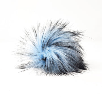 Blue Steel Faux Fur Pom Poms