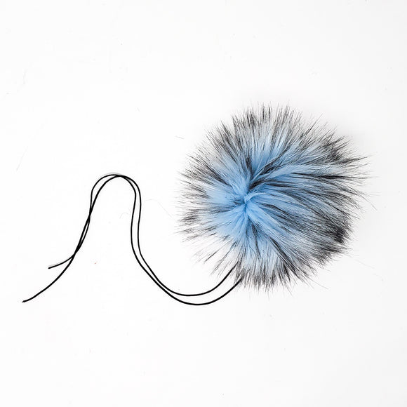 Blue Steel Faux Fur Pom Poms