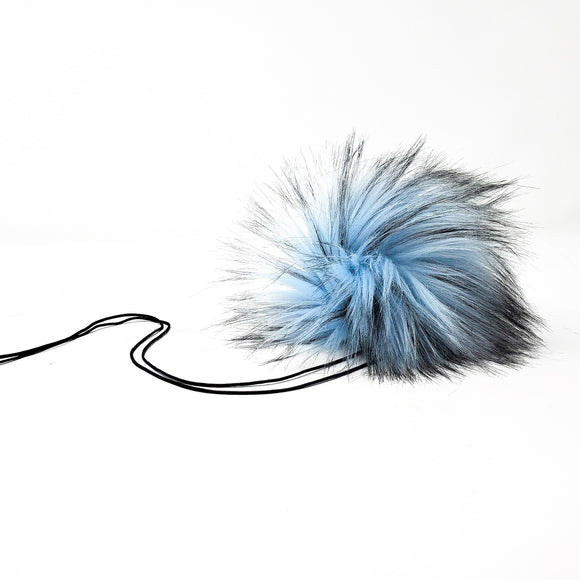 Blue Steel Faux Fur Pom Poms