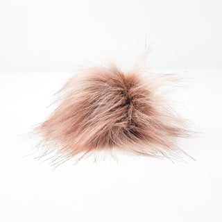 Faux Fur Pom Pom Sandstone, Snap Closure – Wool and Company