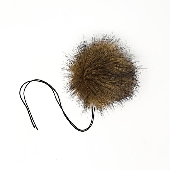 Brown Faux Fur Pom Poms
