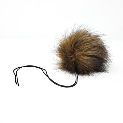 Brown Faux Fur Pom Poms - 0