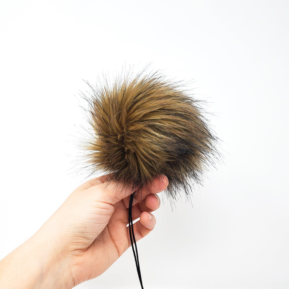 Brown Faux Fur Pom Poms