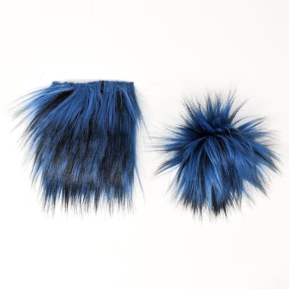 Cobalt - Faux Fur Pre-Cut DIY Squares